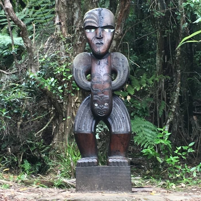 A monument to a large Kauri that had been cut down for logging.